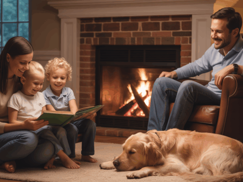 Family enjoying comfort in their home due to efficient HVAC maintenance.