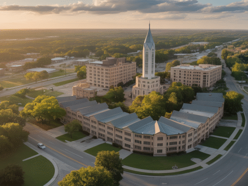 A scenic view of Georgetown, TX, representing the community served by Quality Cooling, Heating & Plumbing.