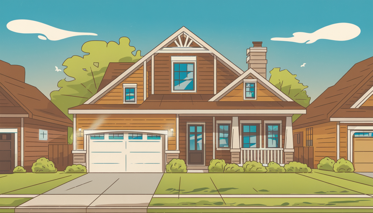 A cozy suburban home in Texas with a modern tankless water heater, surrounded by lush greenery and under a clear blue sky, reflecting comfort and efficiency.