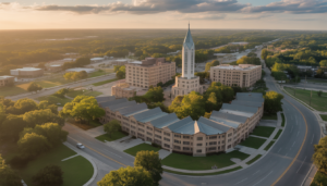 A scenic view of Georgetown, TX, representing the community served by Quality Cooling, Heating & Plumbing.